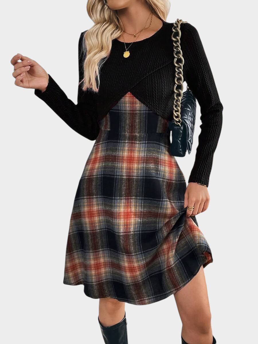 Camila | Plaid Two - Piece Dress Set - Lora Toronto