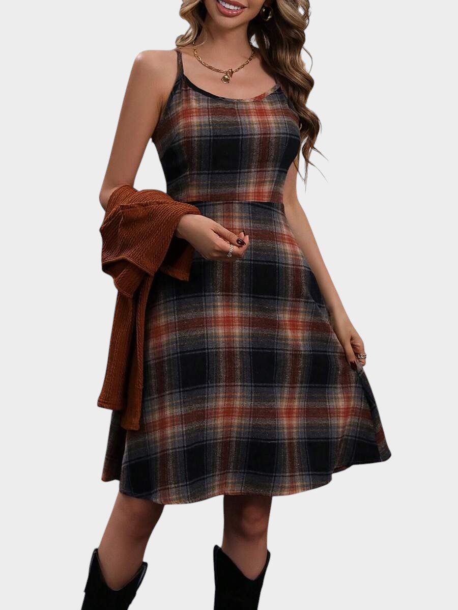 Camila | Plaid Two - Piece Dress Set - Lora Toronto