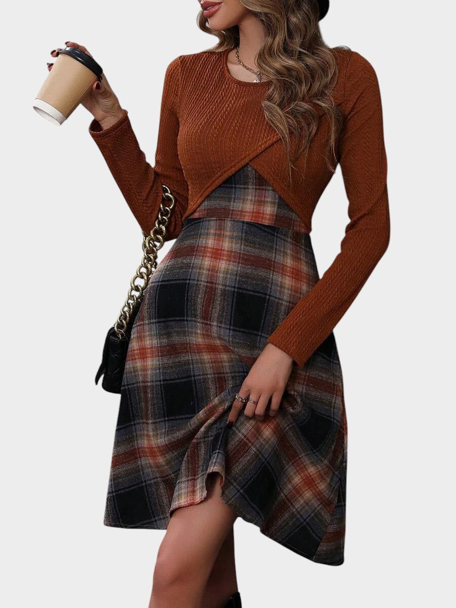 Camila | Plaid Two - Piece Dress Set - Lora Toronto