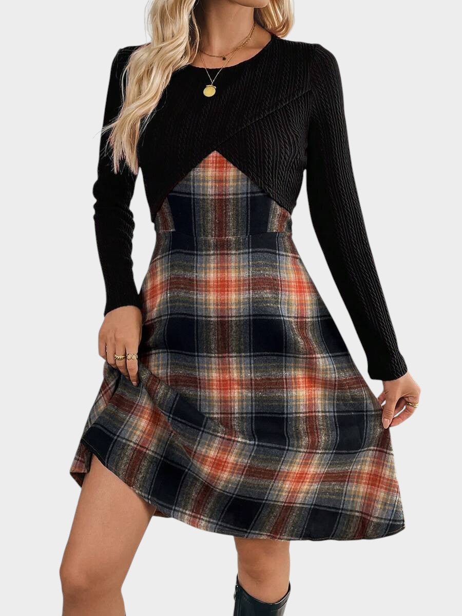 Camila | Plaid Two - Piece Dress Set - Lora Toronto