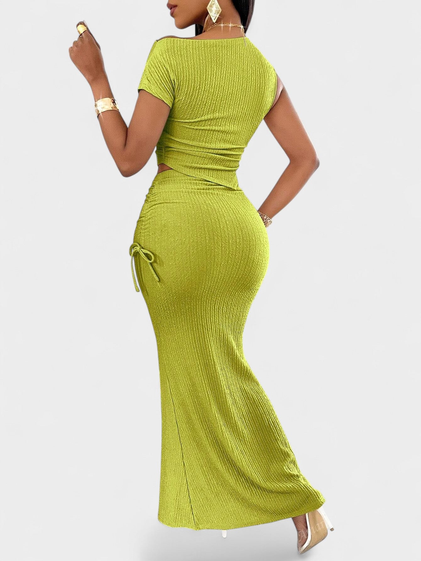 Celeste | One - Shoulder Mermaid Skirt Set - Lora Toronto