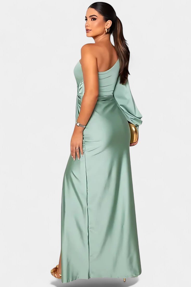 Charlotte | Asymmetric Draped One - Shoulder Dress - Lora Toronto