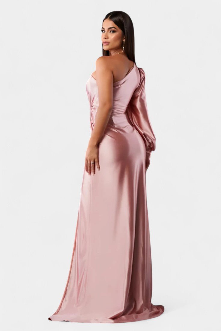 Charlotte | Asymmetric Draped One - Shoulder Dress - Lora Toronto