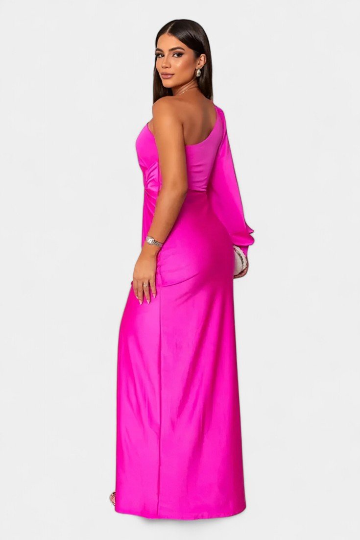 Charlotte | Asymmetric Draped One - Shoulder Dress - Lora Toronto