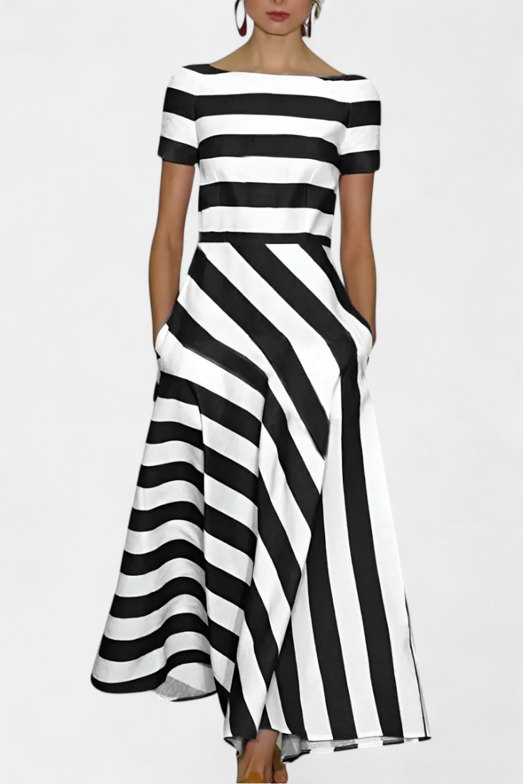 Lustra Striped Handcrafted Maxi Dress
