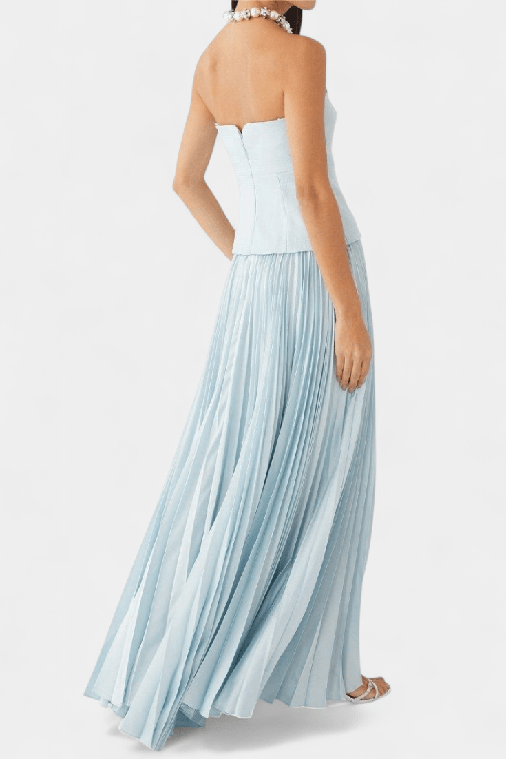 Clara | Off - Shoulder Pleated Maxi Dress - Lora Toronto