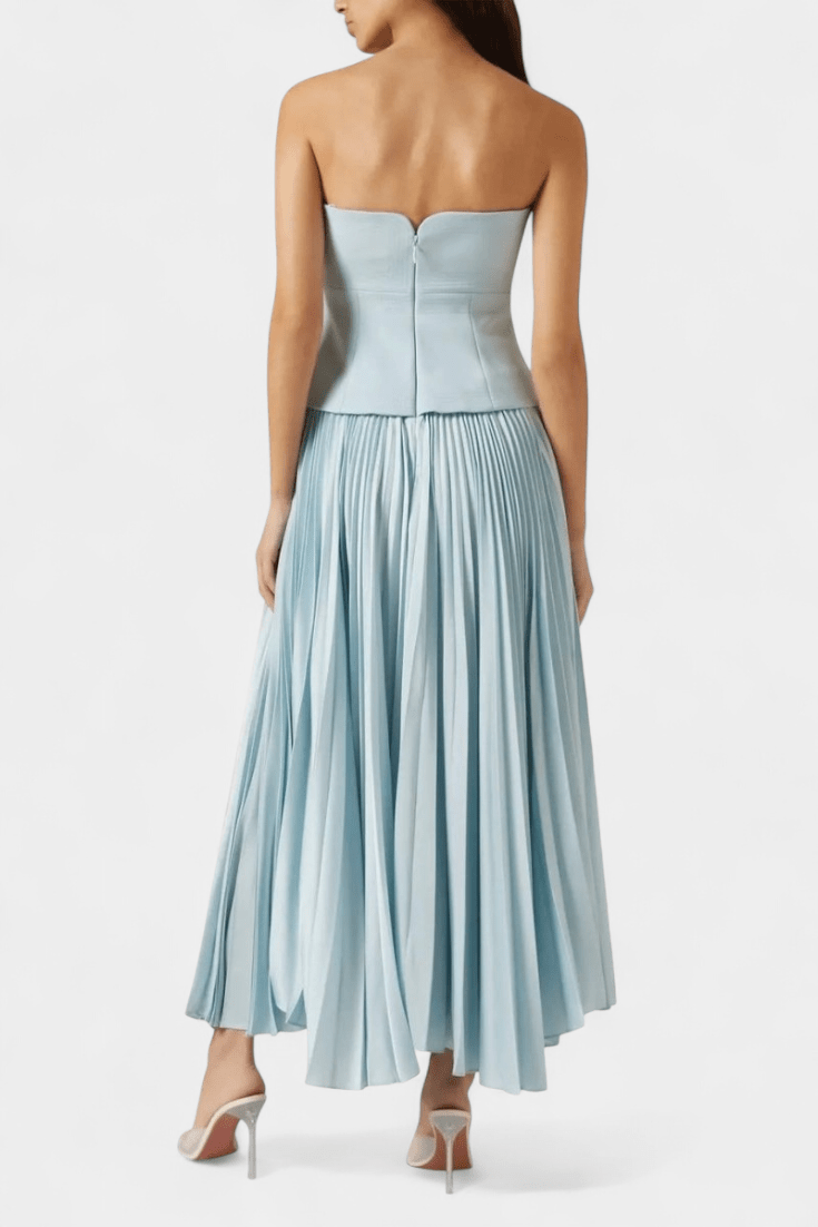 Clara | Off - Shoulder Pleated Maxi Dress - Lora Toronto