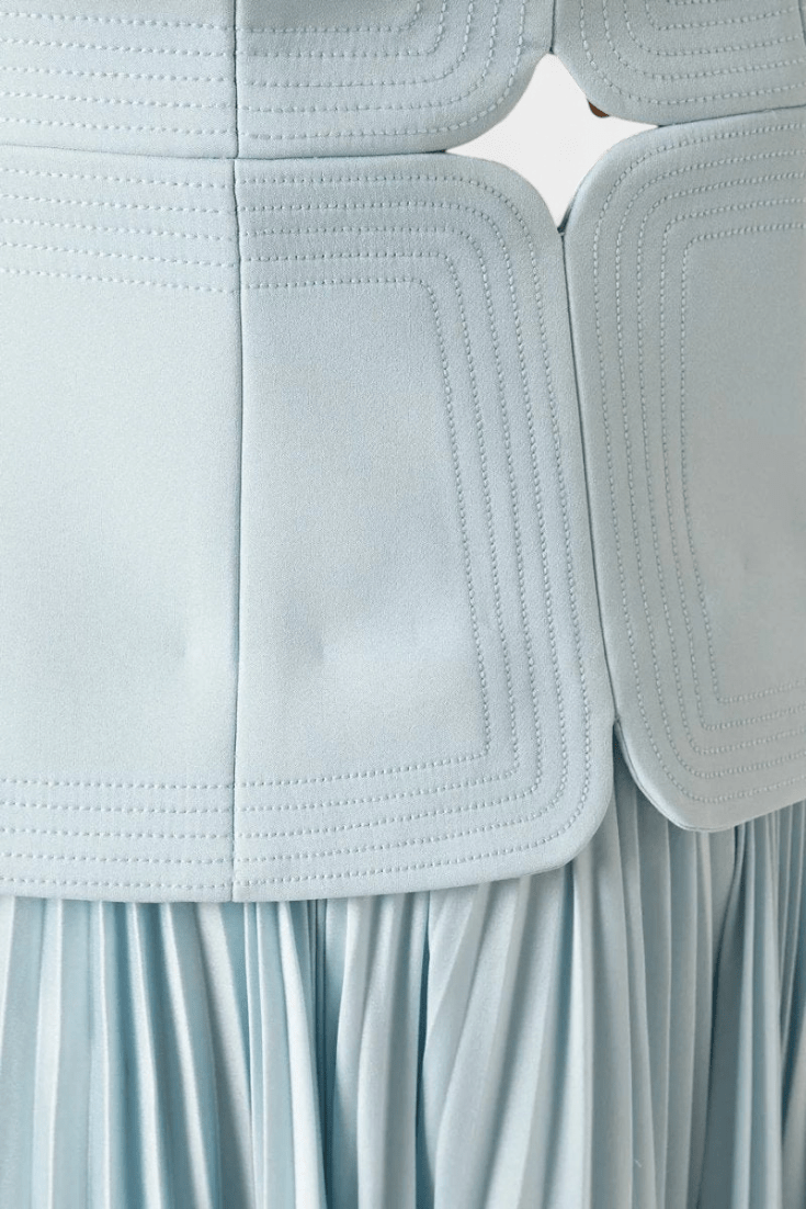 Clara | Off - Shoulder Pleated Maxi Dress - Lora Toronto