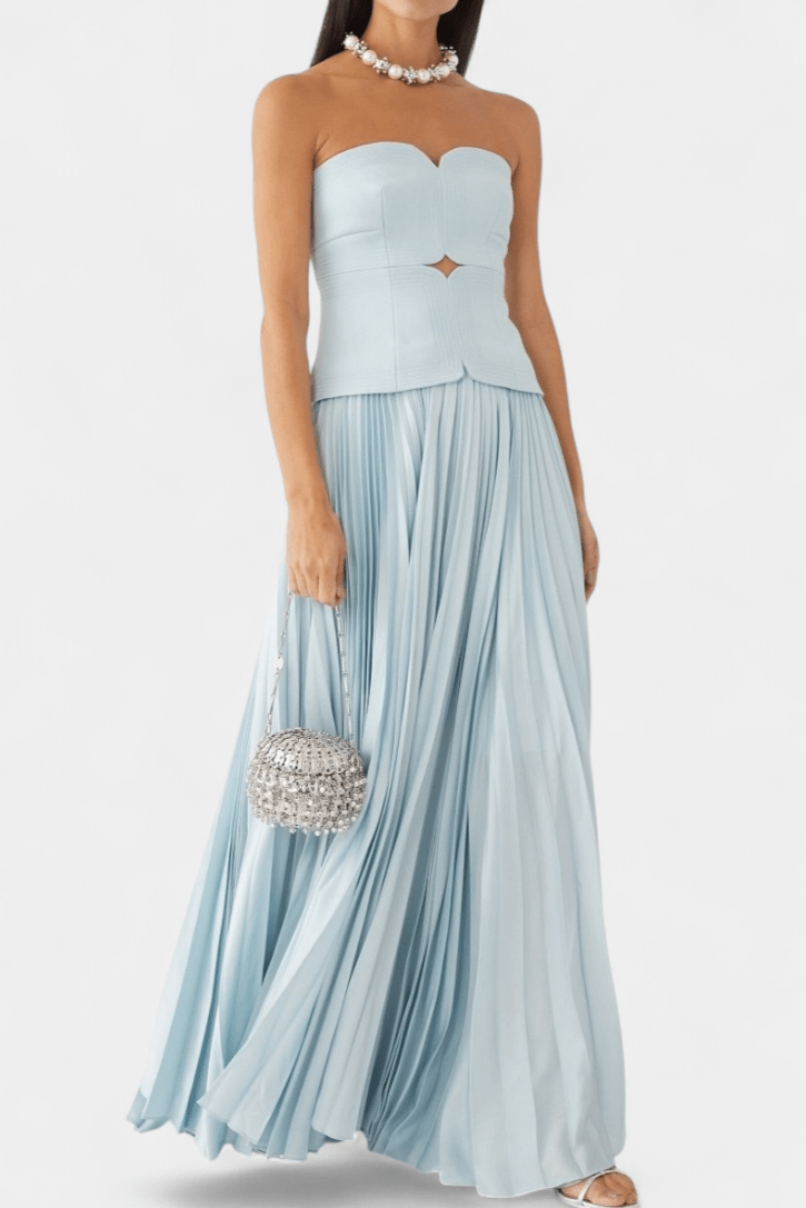 Clara | Off - Shoulder Pleated Maxi Dress - Lora Toronto