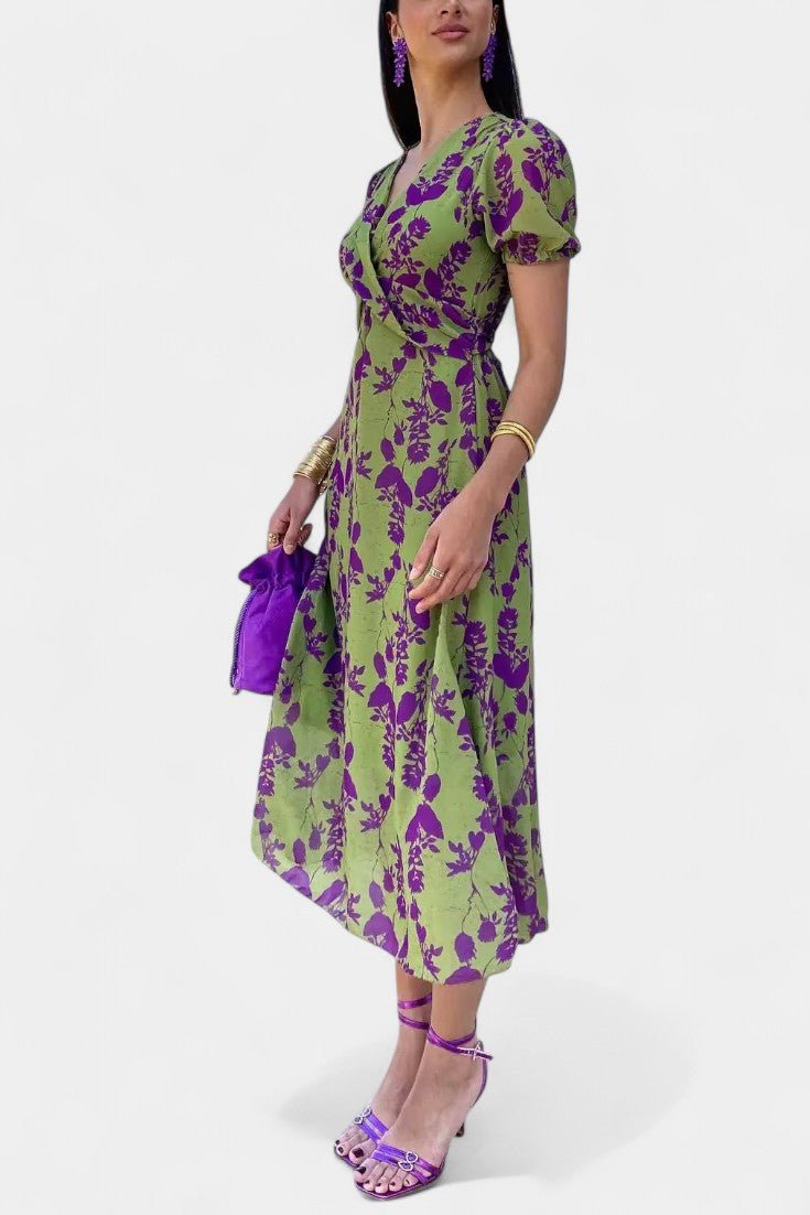 Elara | Knotted Floral Elegance Dress - Lora Toronto
