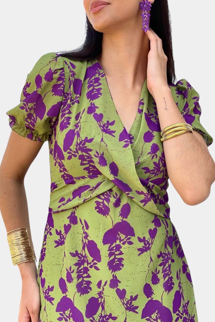 Elara | Knotted Floral Elegance Dress - Lora Toronto