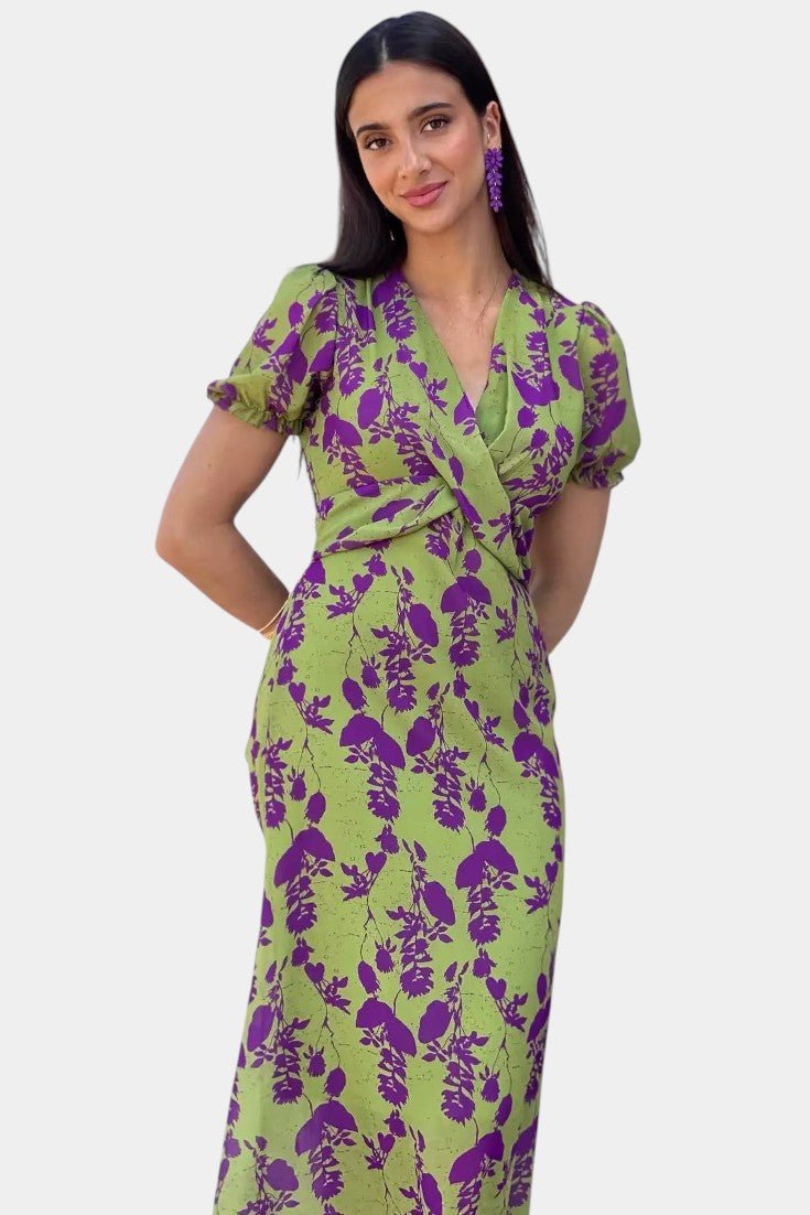 Elara | Knotted Floral Elegance Dress - Lora Toronto