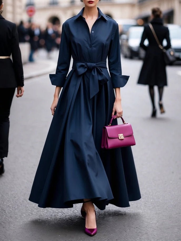 Elena | Cotton Twill Shirt Dress - Lora Toronto