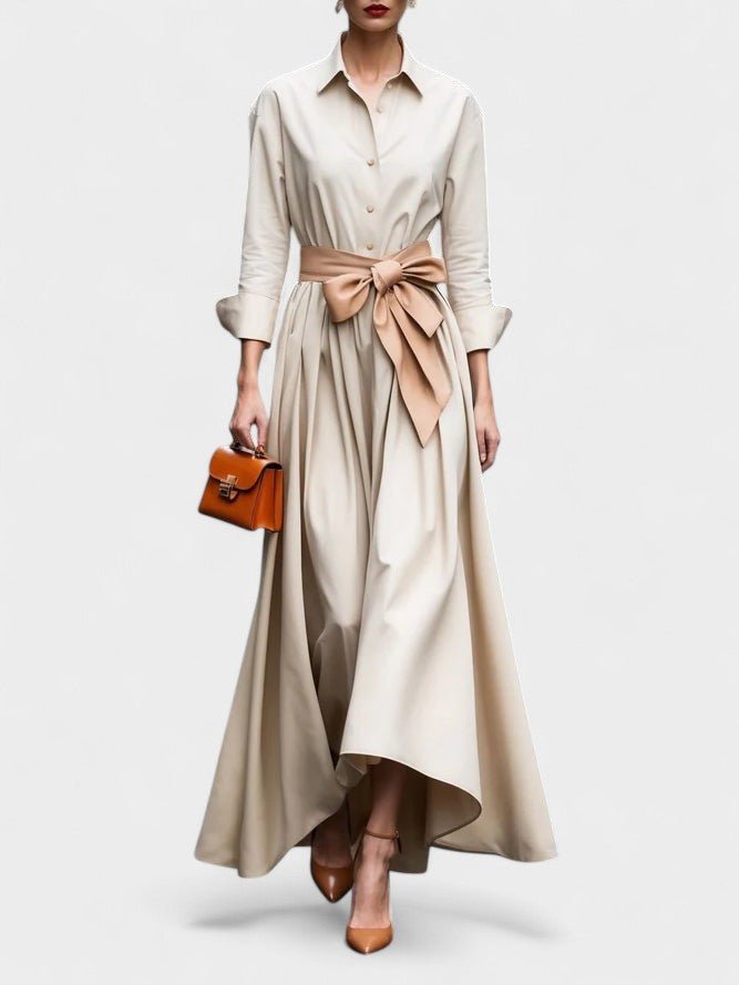 Elena | Cotton Twill Shirt Dress - Lora Toronto