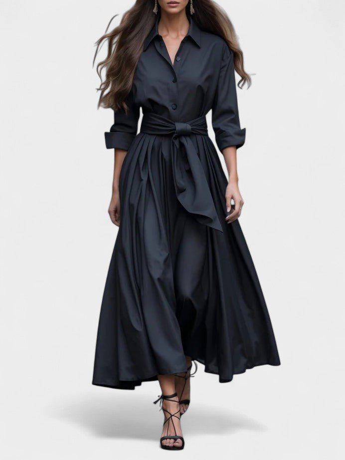 Elena | Cotton Twill Shirt Dress - Lora Toronto
