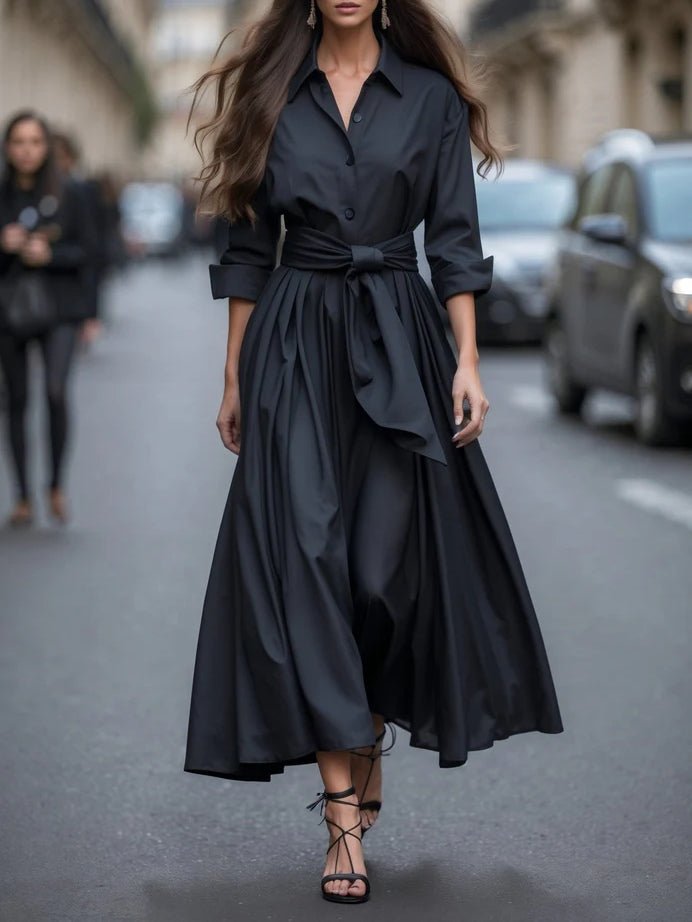 Elena | Cotton Twill Shirt Dress - Lora Toronto