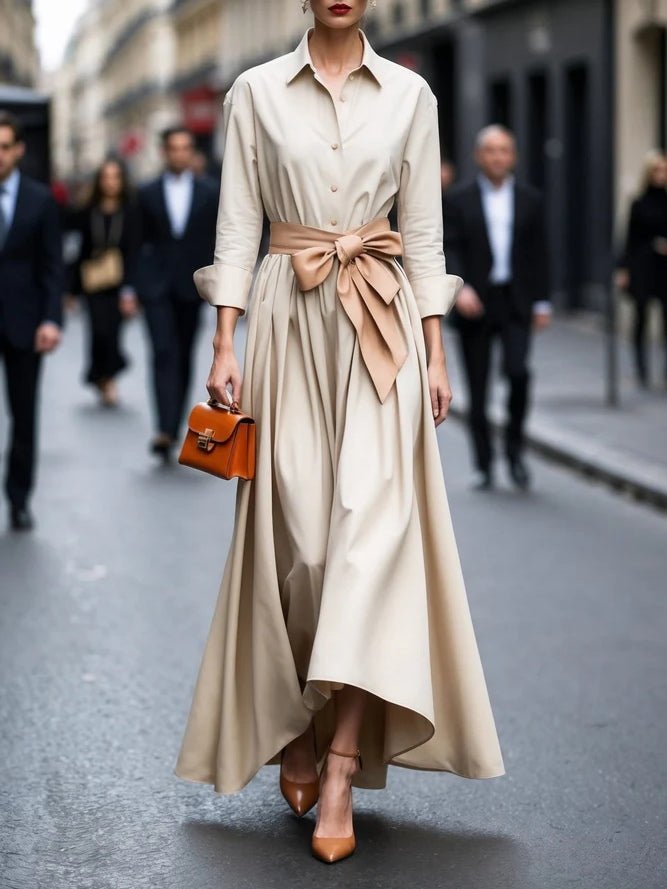 Elena | Cotton Twill Shirt Dress - Lora Toronto