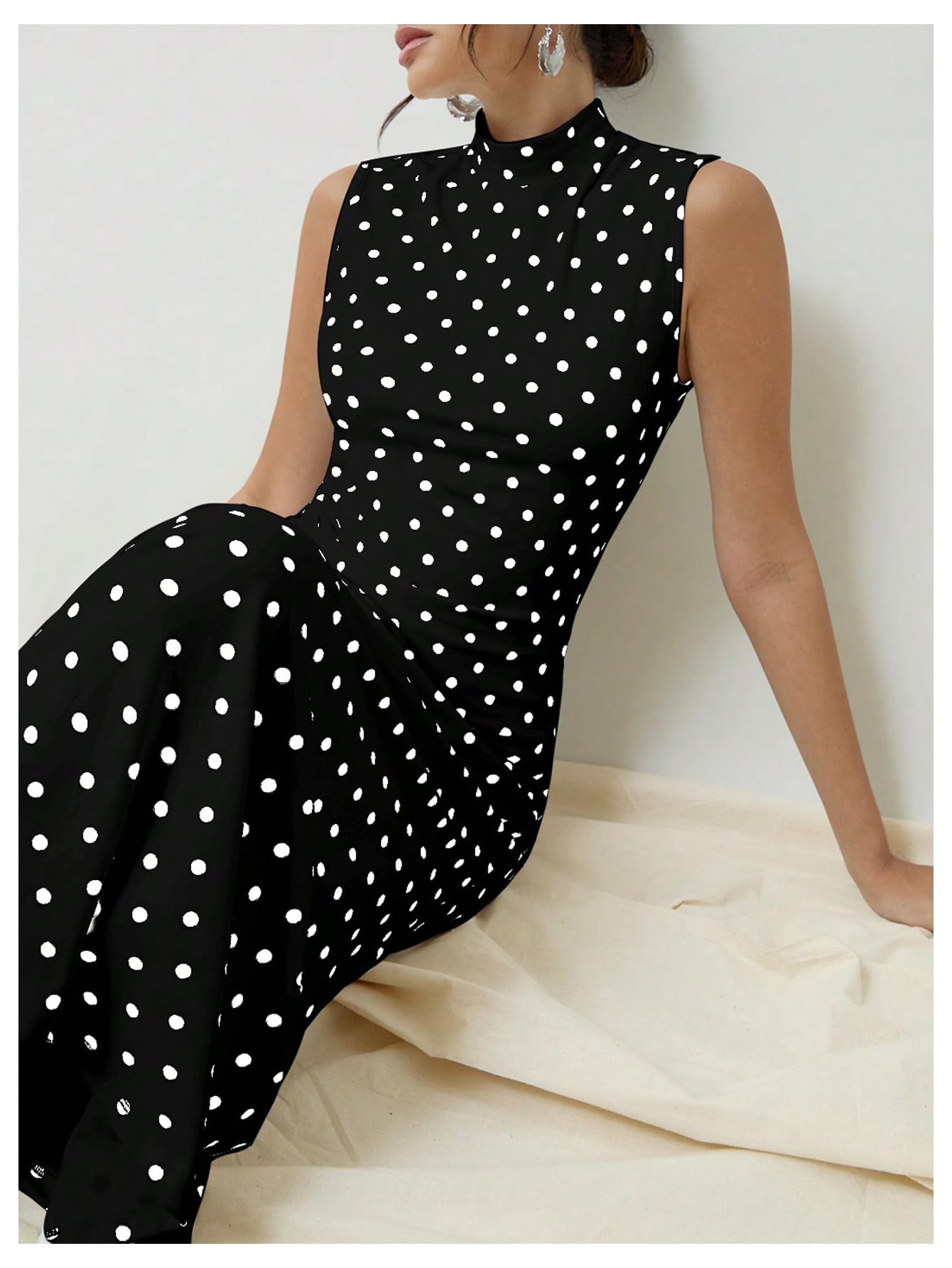 Elena | Vintage Polka Dot Maxi Dress - Lora Toronto