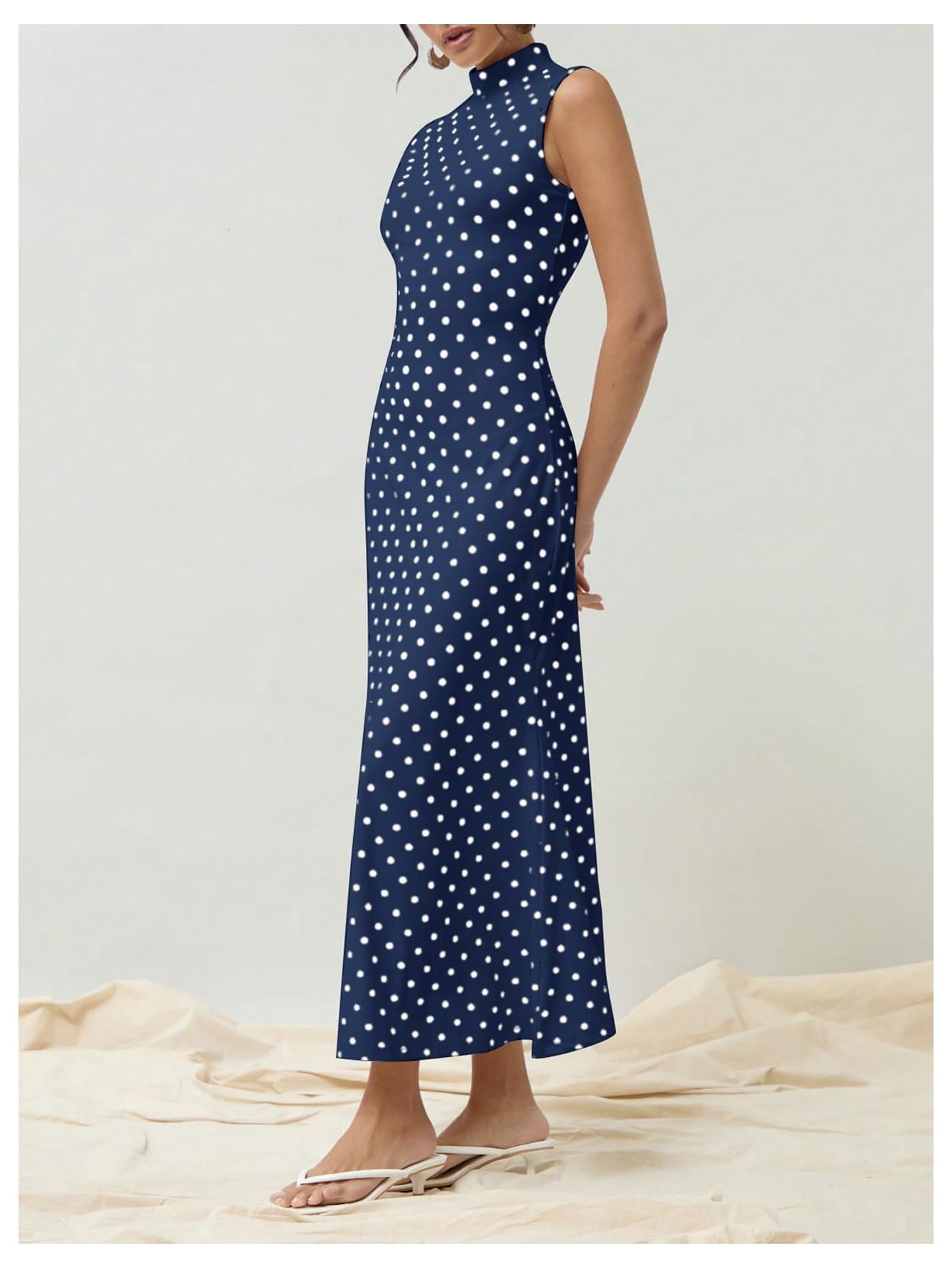 Elena | Vintage Polka Dot Maxi Dress - Lora Toronto