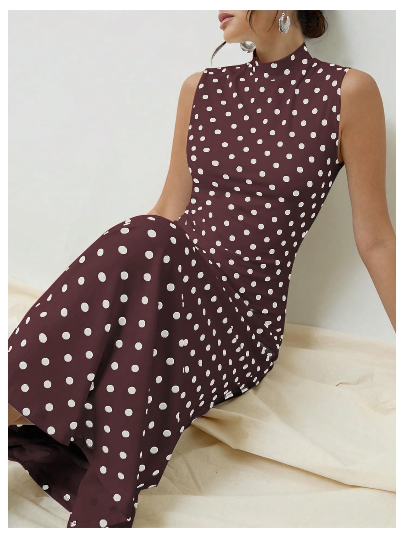 Elena | Vintage Polka Dot Maxi Dress - Lora Toronto