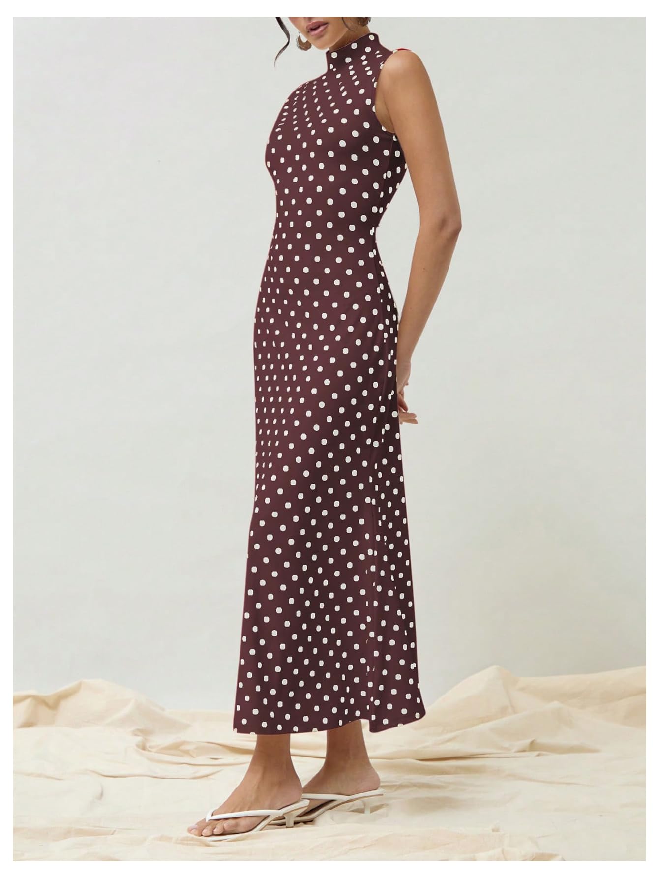 Elena | Vintage Polka Dot Maxi Dress - Lora Toronto