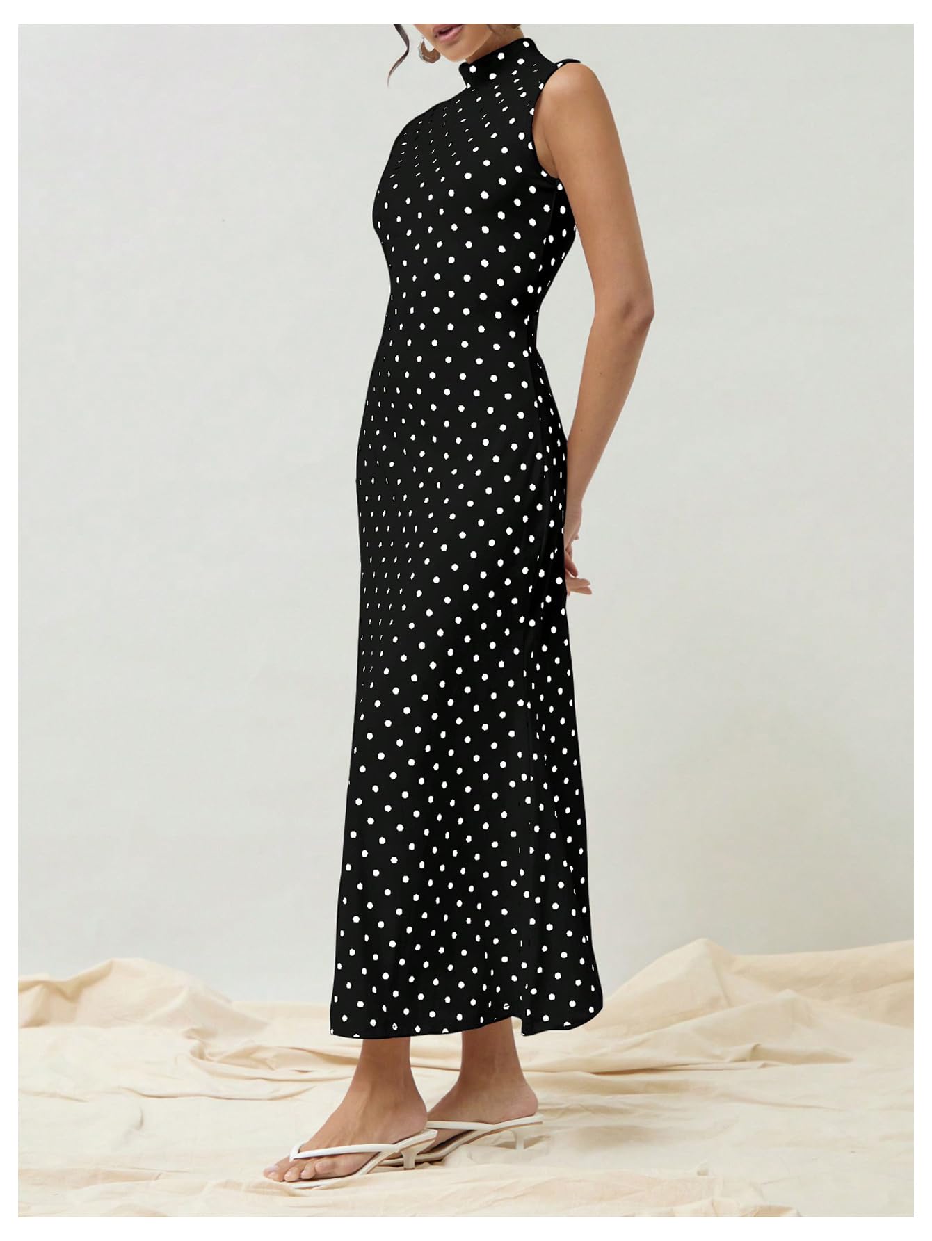 Elena | Vintage Polka Dot Maxi Dress - Lora Toronto