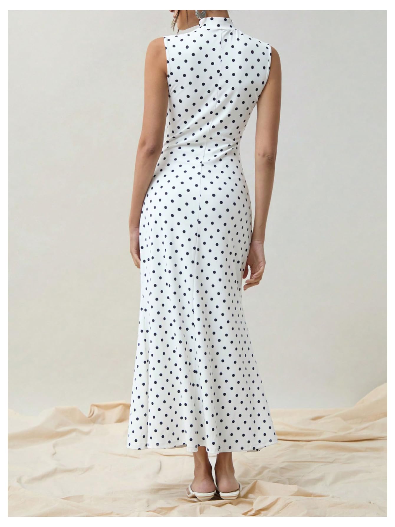 Elena | Vintage Polka Dot Maxi Dress - Lora Toronto