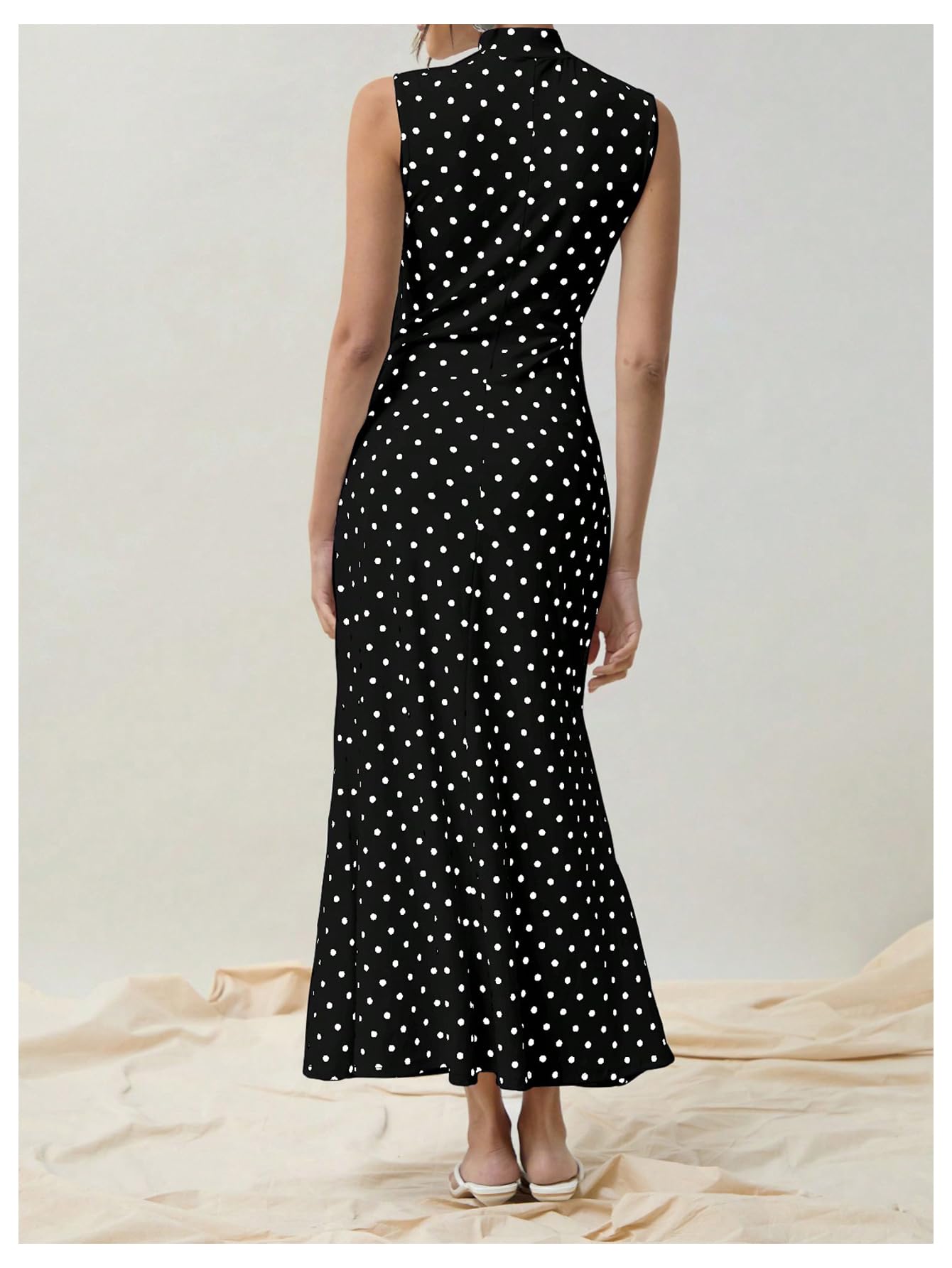 Elena | Vintage Polka Dot Maxi Dress - Lora Toronto