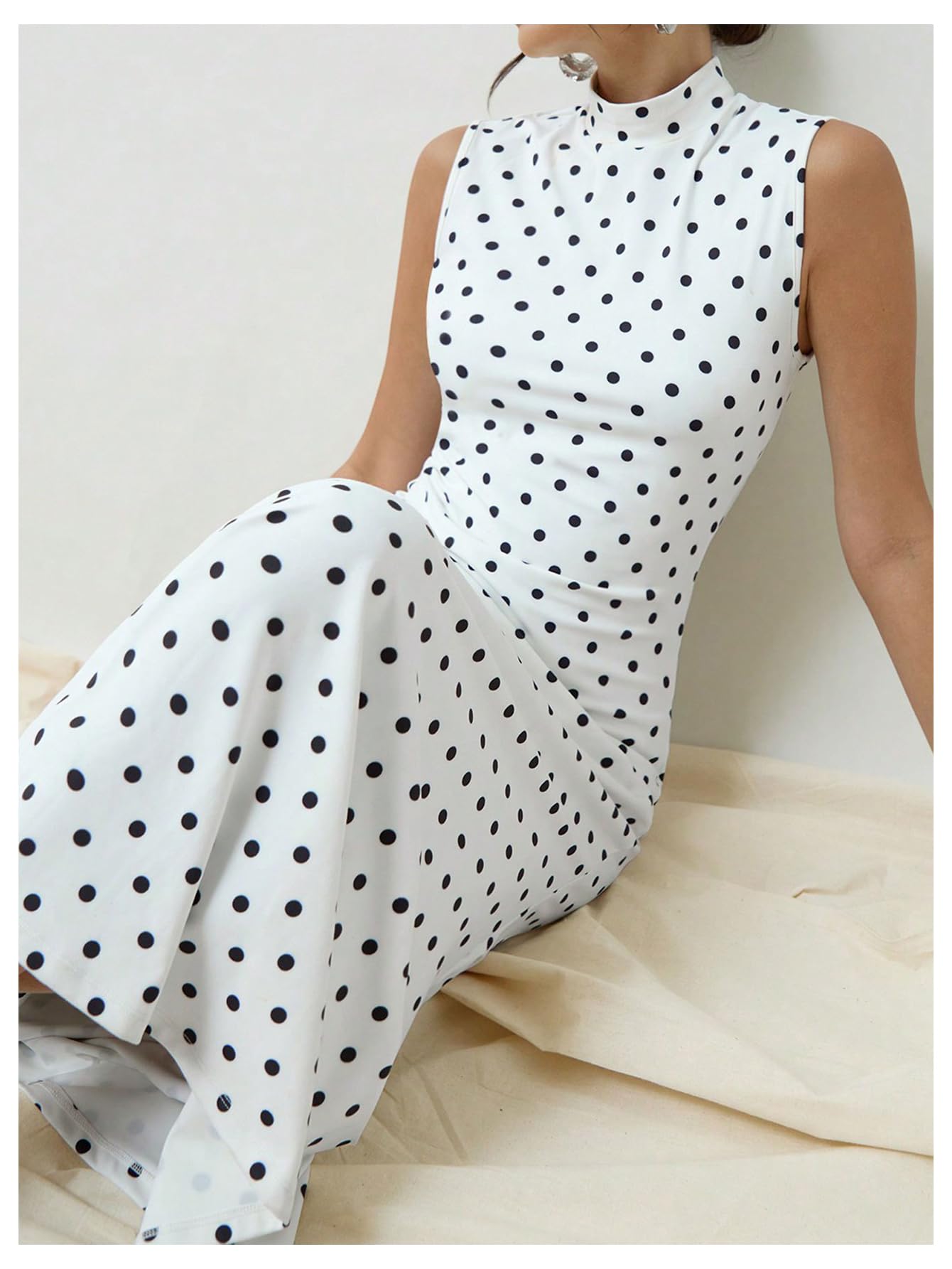 Elena | Vintage Polka Dot Maxi Dress - Lora Toronto