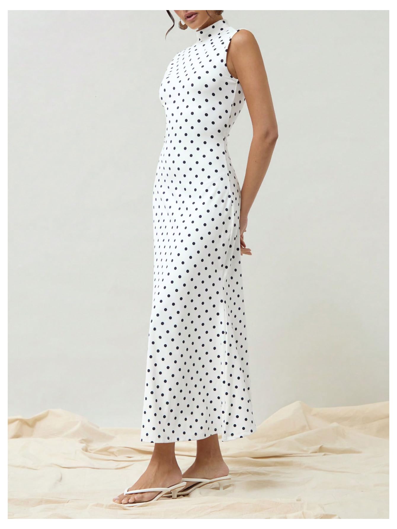 Elena | Vintage Polka Dot Maxi Dress - Lora Toronto