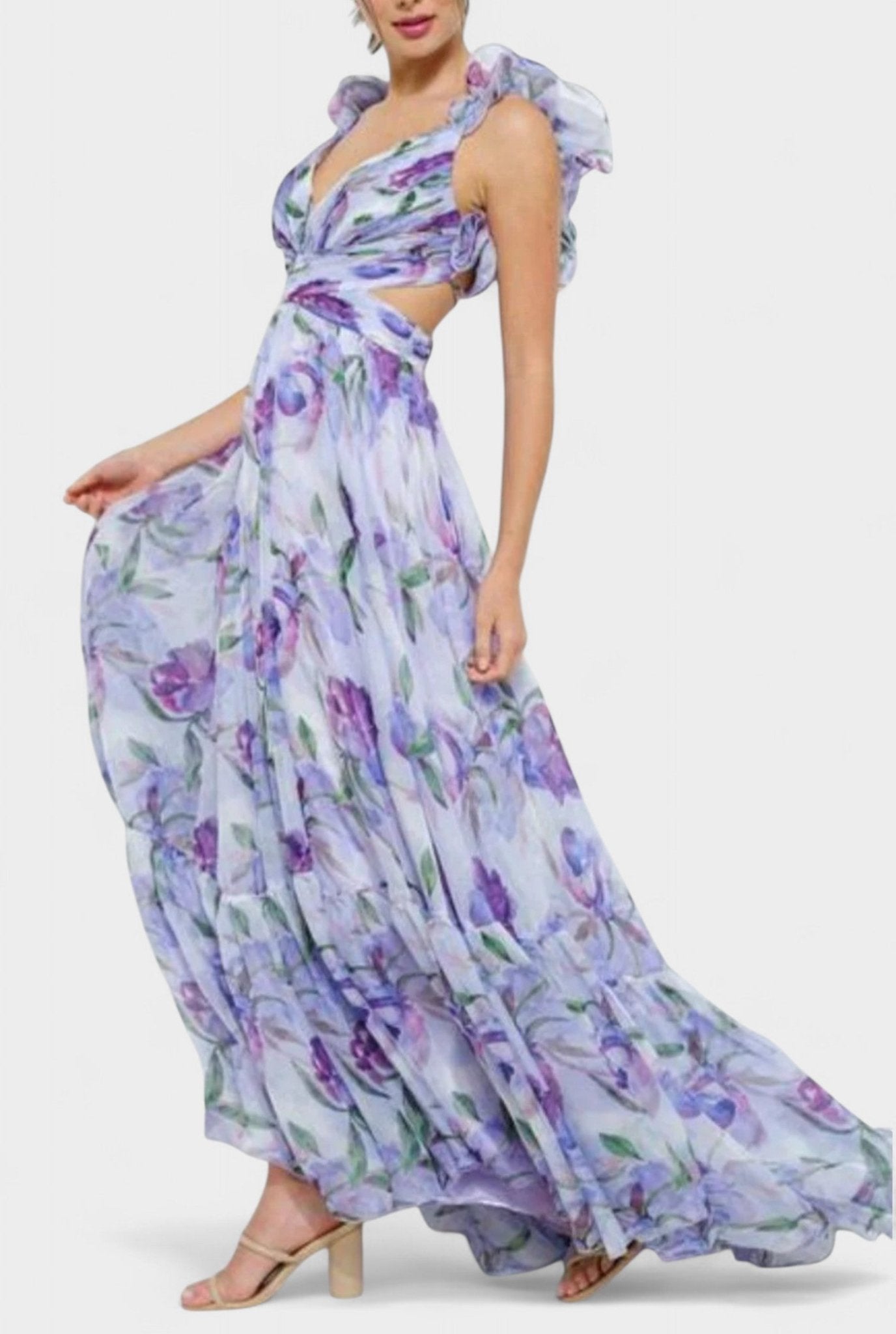 Elise | Backless Printed Maxi Dress - Lora Toronto