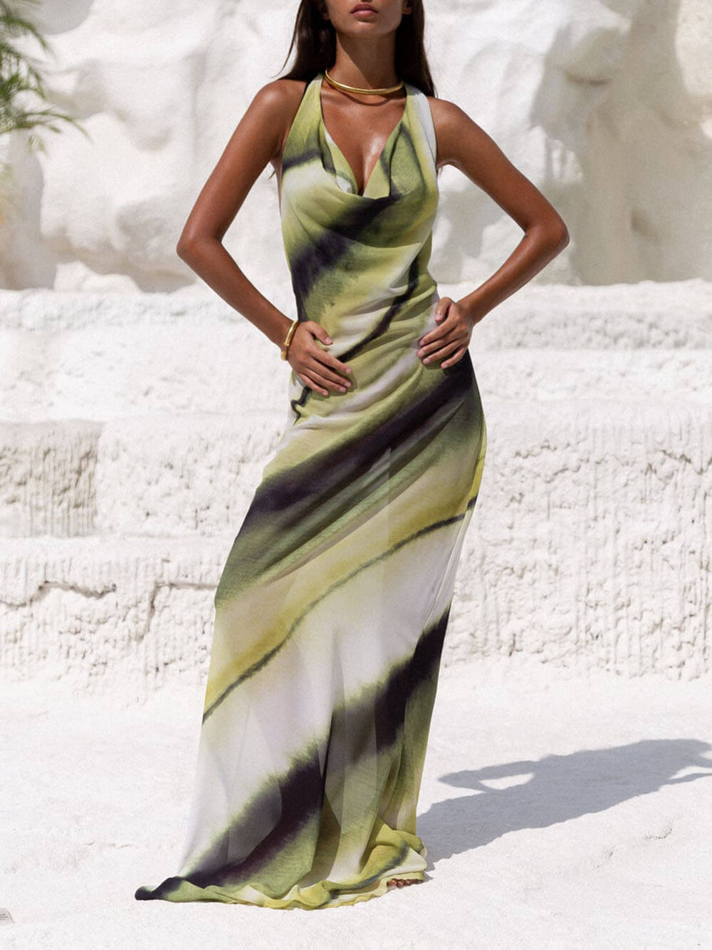 Ella | Tie - Dye Ombre Maxi Dress - Lora Toronto