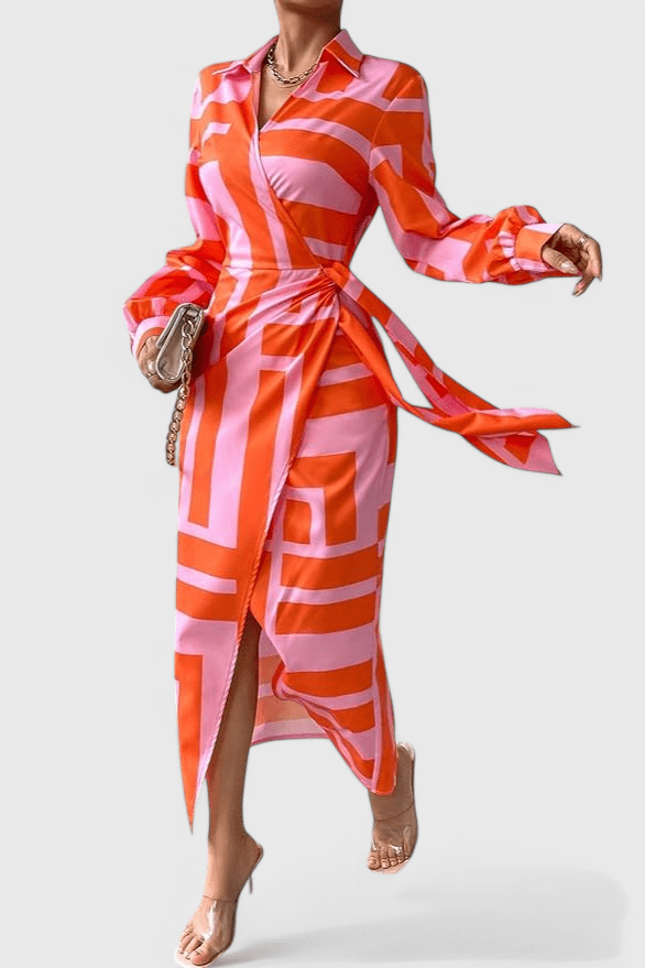 Elodie Printed Wrap Dress - Lora Toronto
