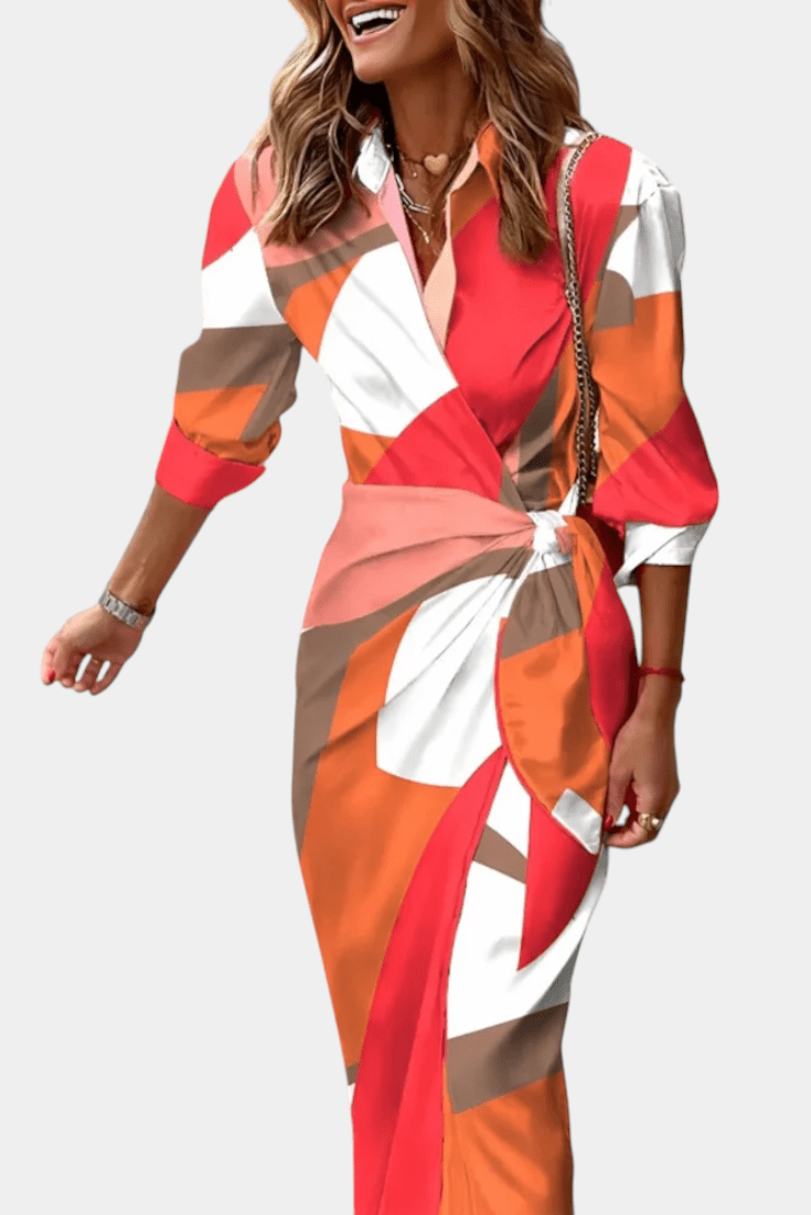 Elodie Printed Wrap Dress - Lora Toronto