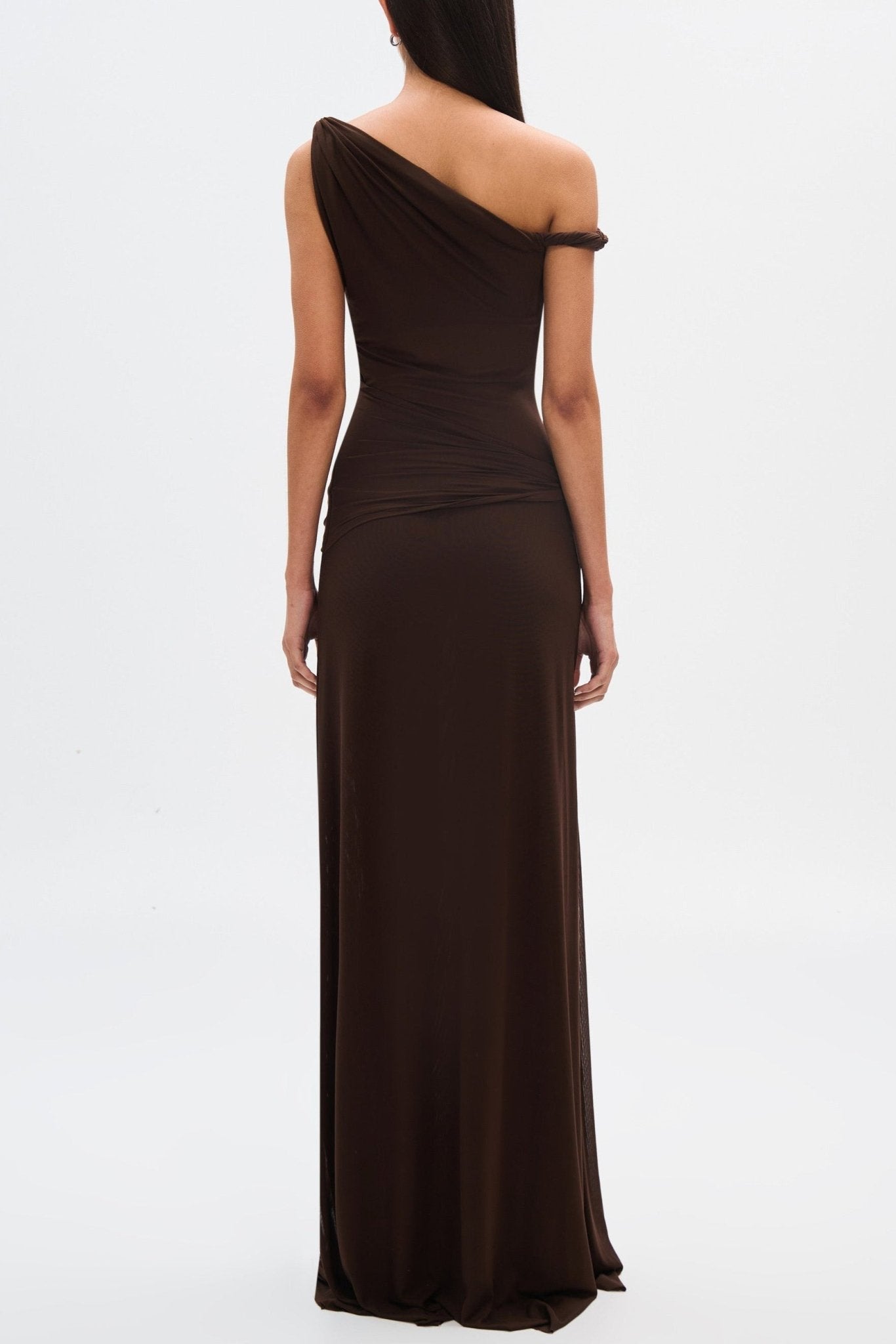 Eranda | Draped Mesh Off - Shoulder Maxi Dress - Lora Toronto