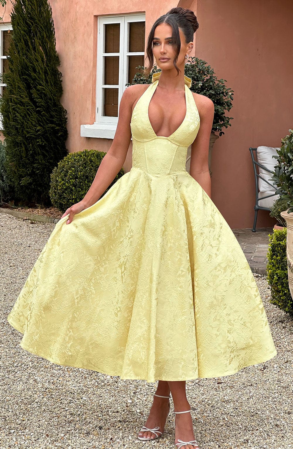 Esmeralda | Halter Sleeveless Midi Dress - Lora Toronto