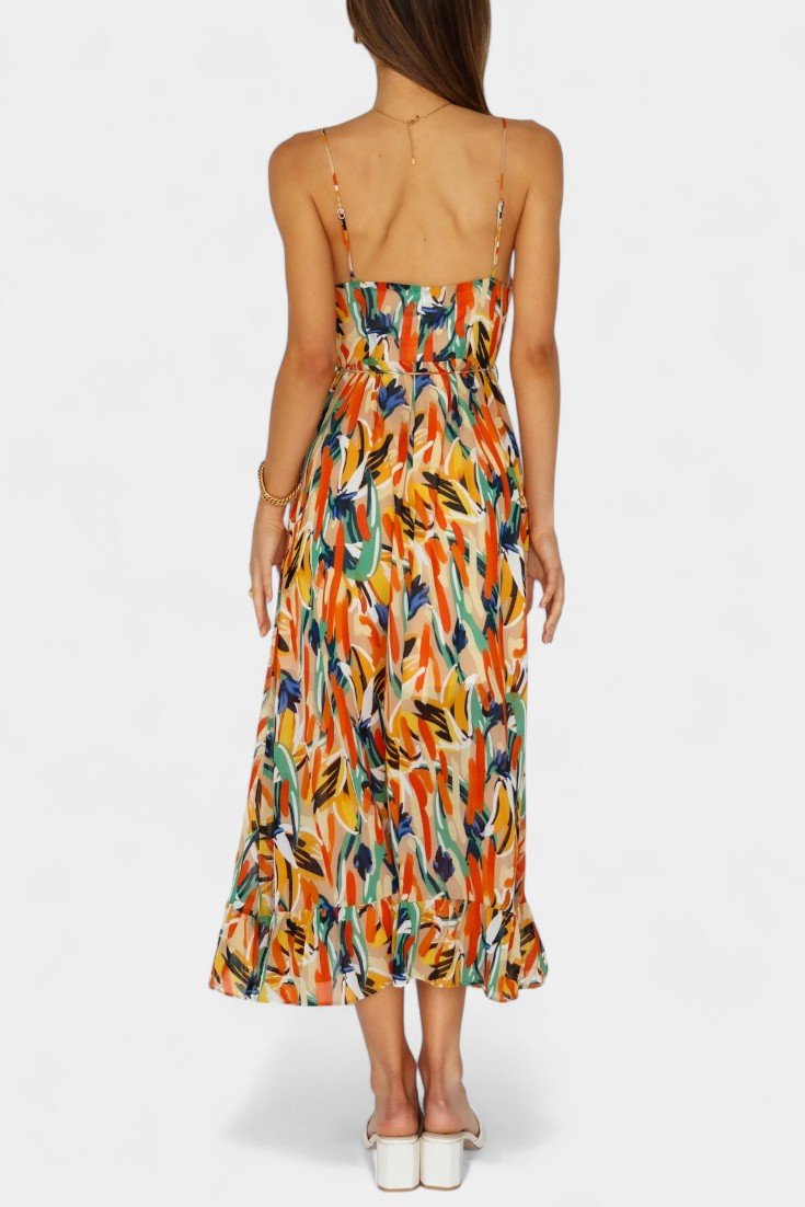 Fiona | Vibrant Print Midi Dress - Lora Toronto