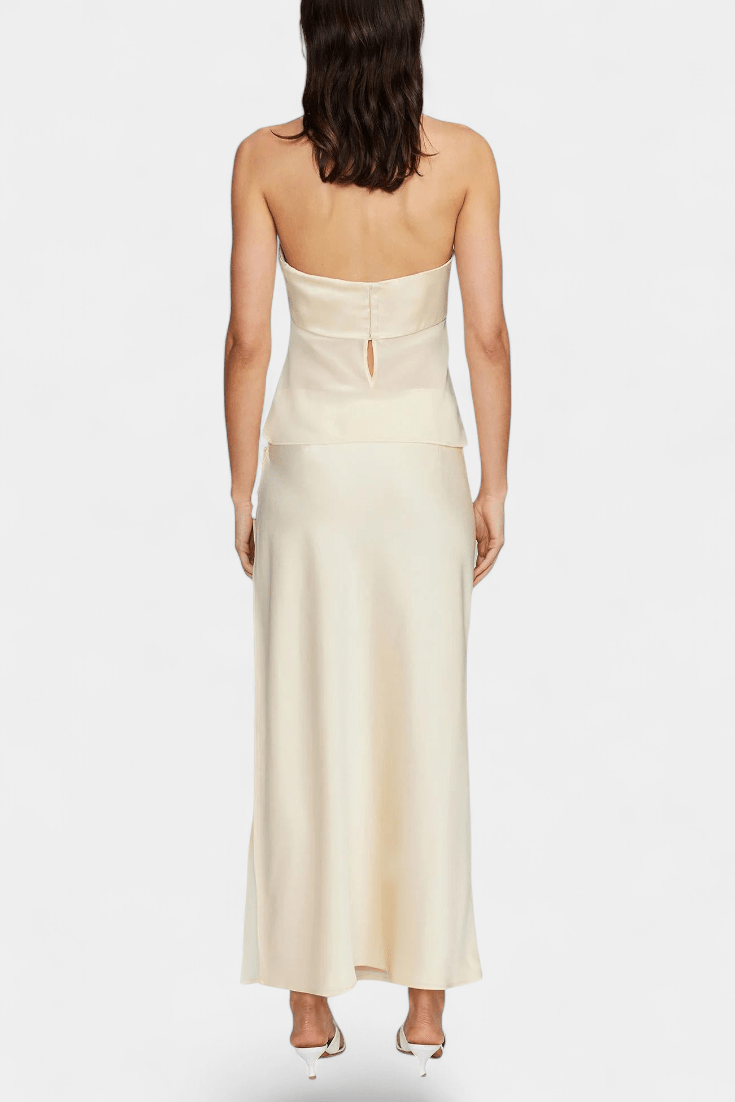 Fjorela Buttercream Strapless Midi Skirt Set - Lora Toronto