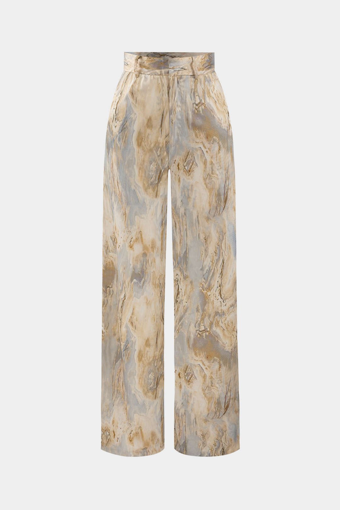Inna Marble Print High - Waisted Straight Leg Pants - Lora Toronto