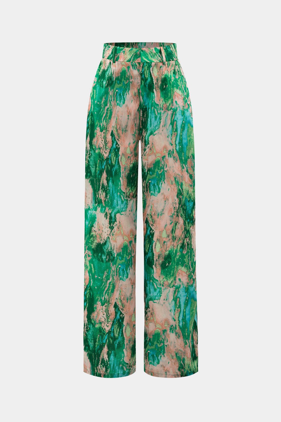 Inna Marble Print High - Waisted Straight Leg Pants - Lora Toronto