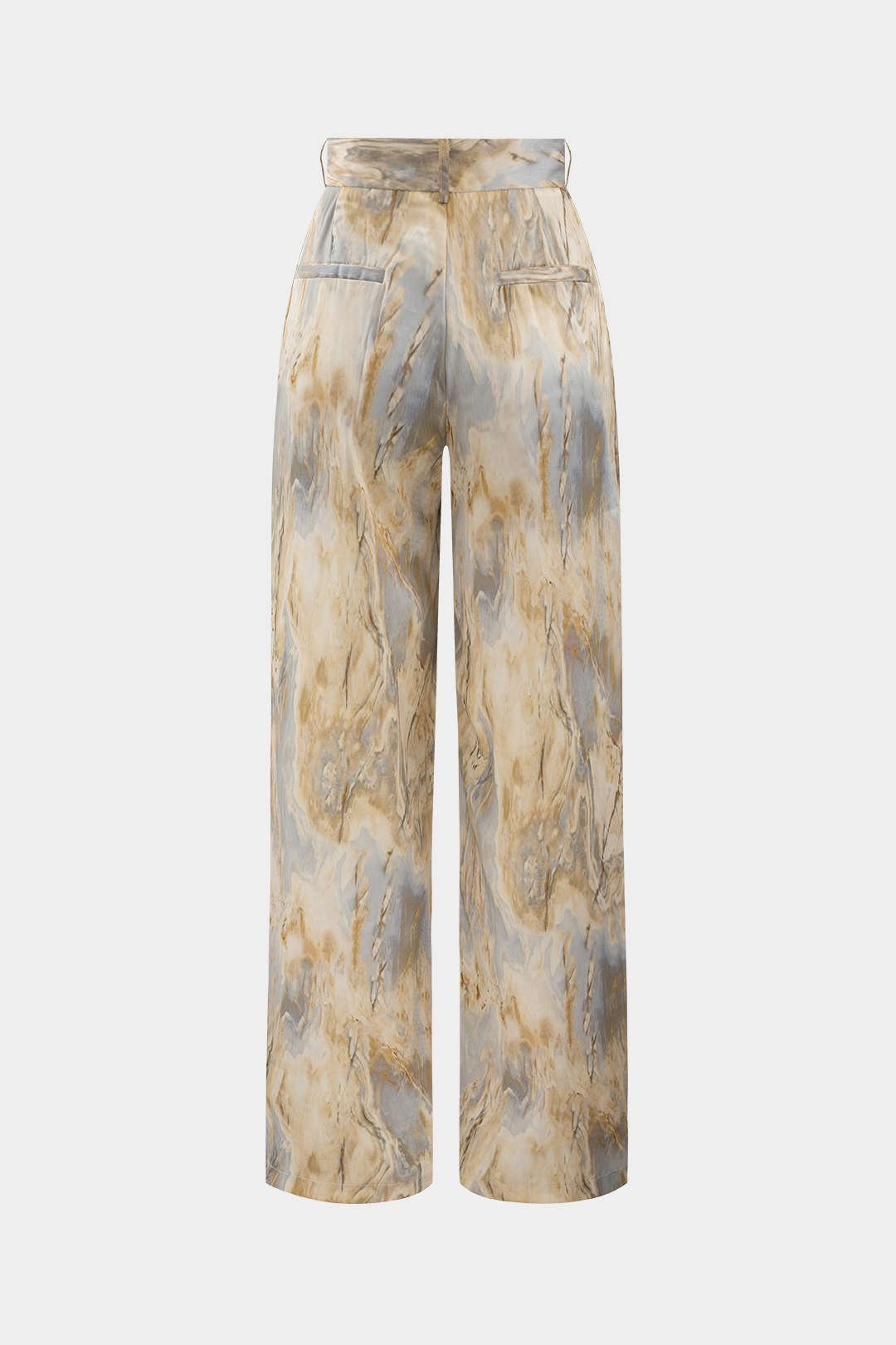 Inna Marble Print High - Waisted Straight Leg Pants - Lora Toronto