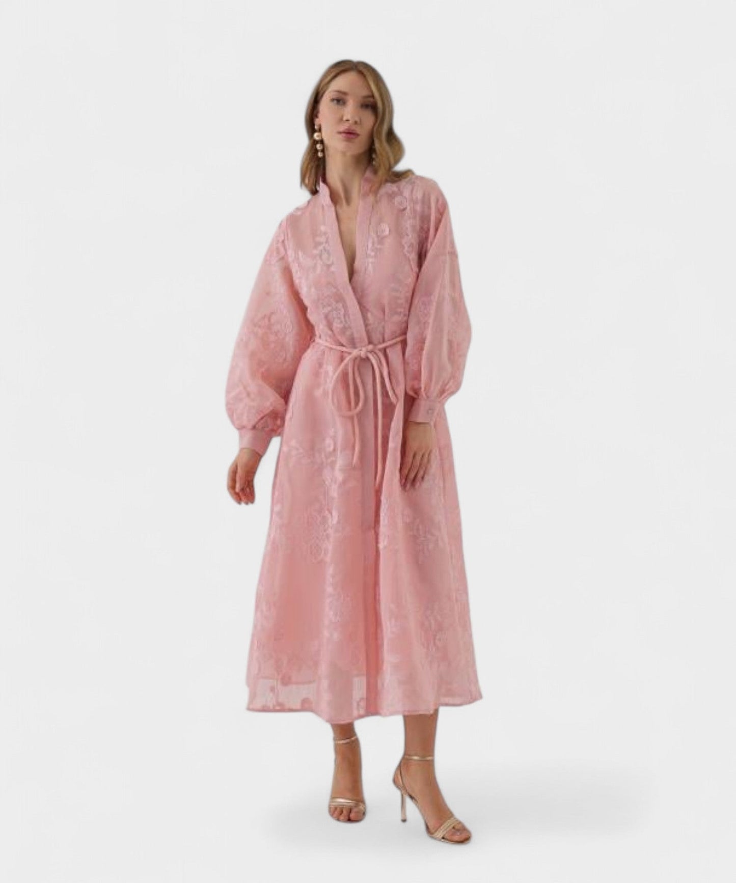 Isabella | Fantasy Jacquard Button Dress - Lora Toronto