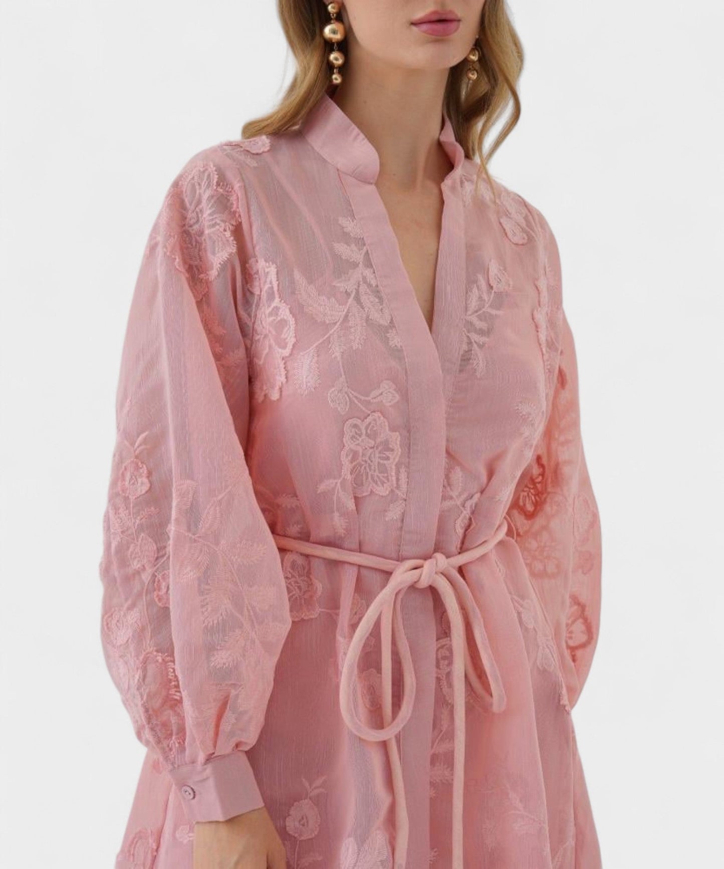 Isabella | Fantasy Jacquard Button Dress - Lora Toronto