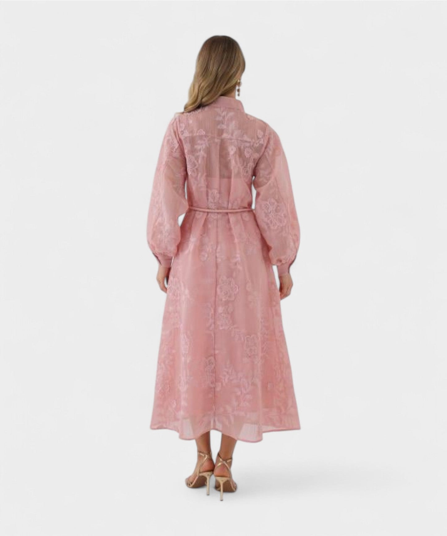 Isabella | Fantasy Jacquard Button Dress - Lora Toronto
