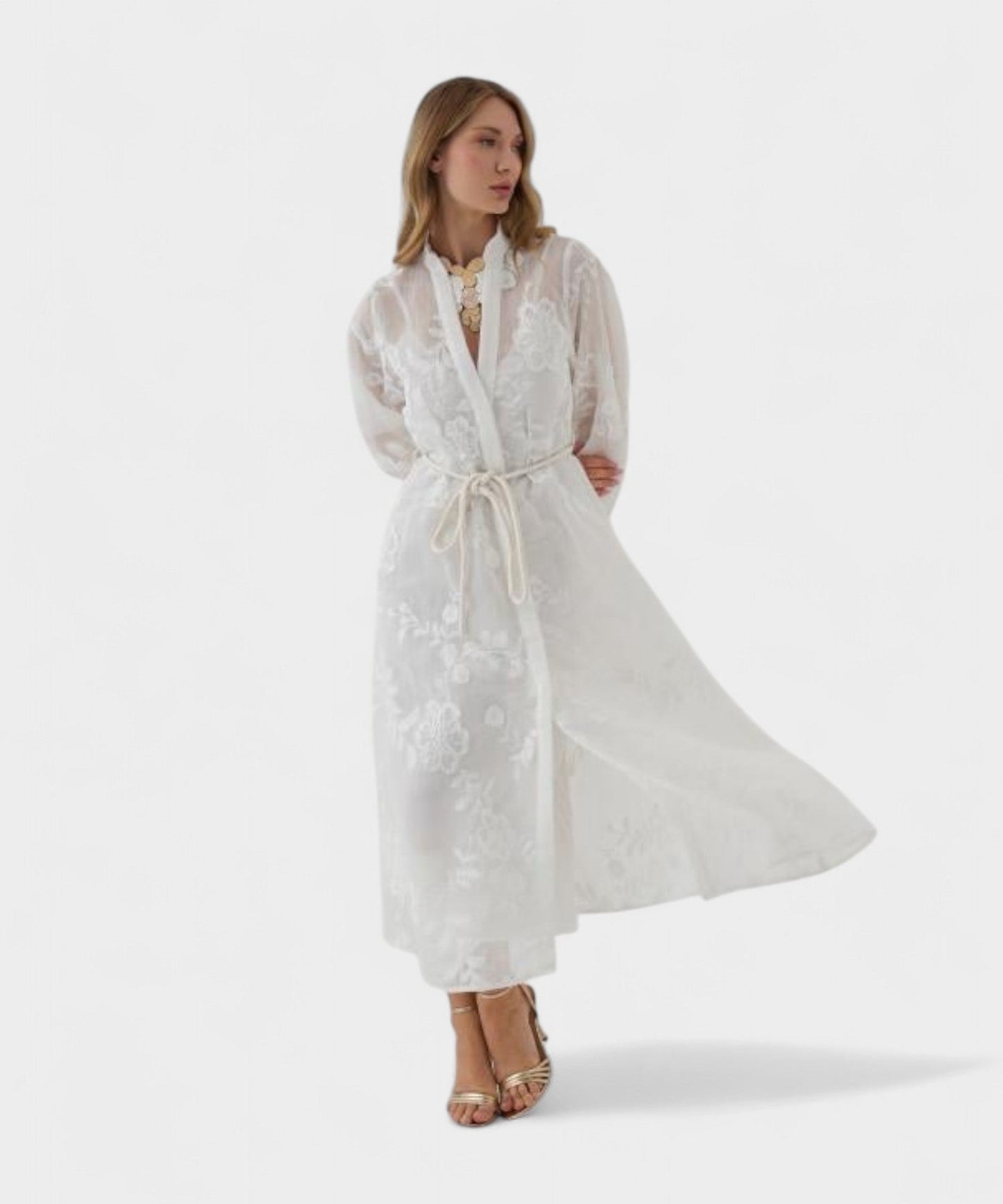 Isabella | Fantasy Jacquard Button Dress - Lora Toronto