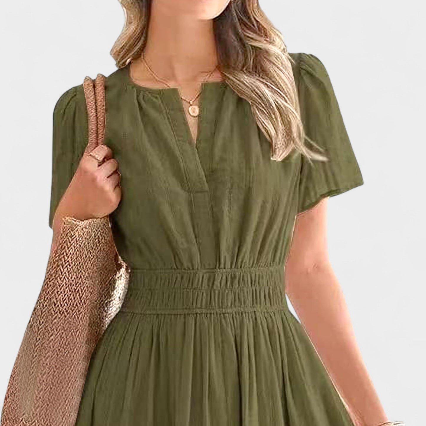 Isla | Tiered V - Neck Maxi Dress - Lora Toronto
