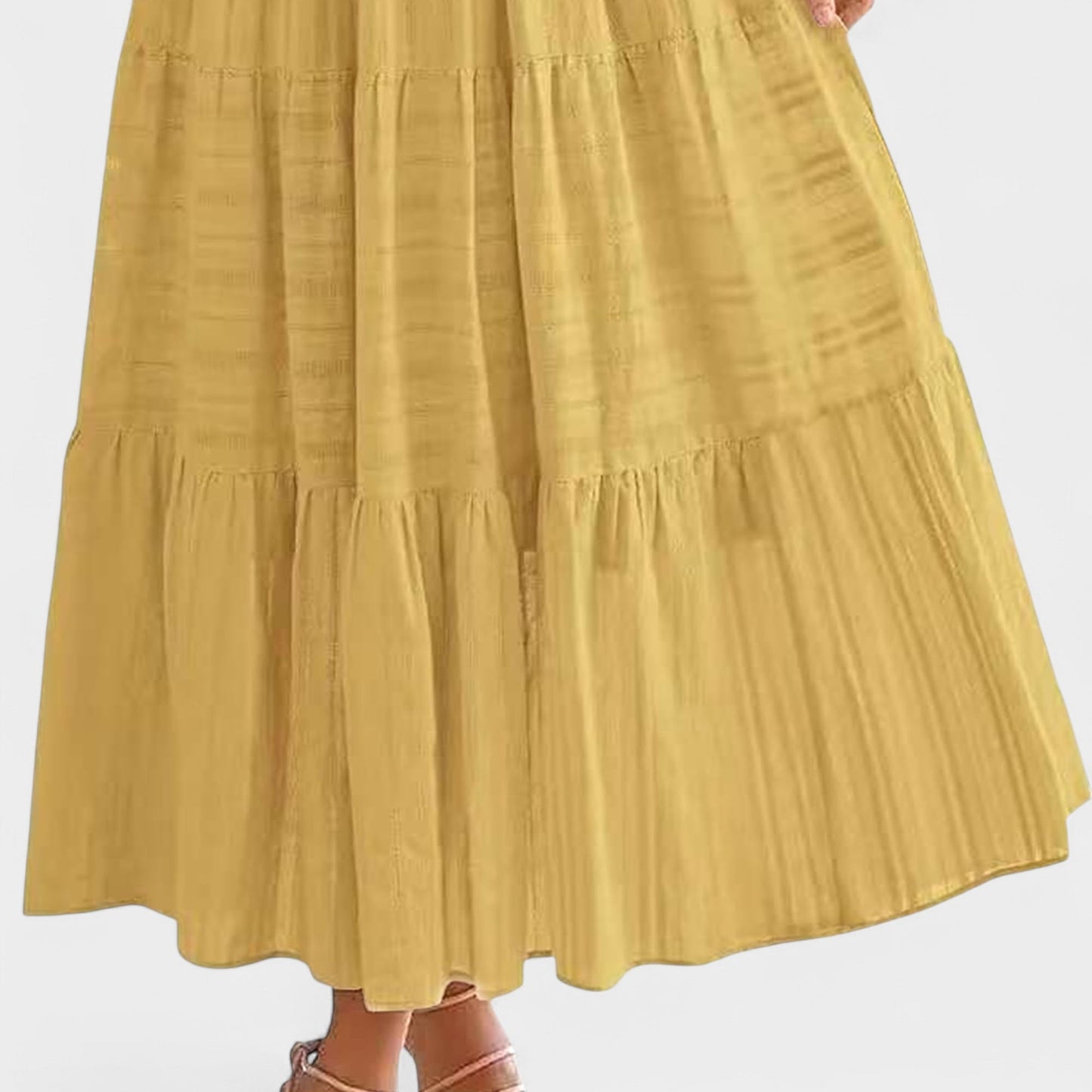 Isla | Tiered V - Neck Maxi Dress - Lora Toronto
