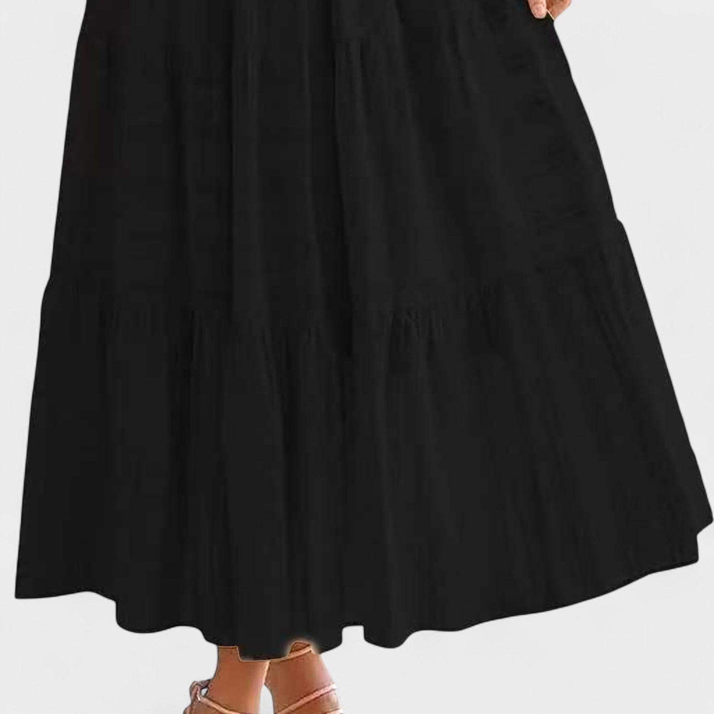 Isla | Tiered V - Neck Maxi Dress - Lora Toronto