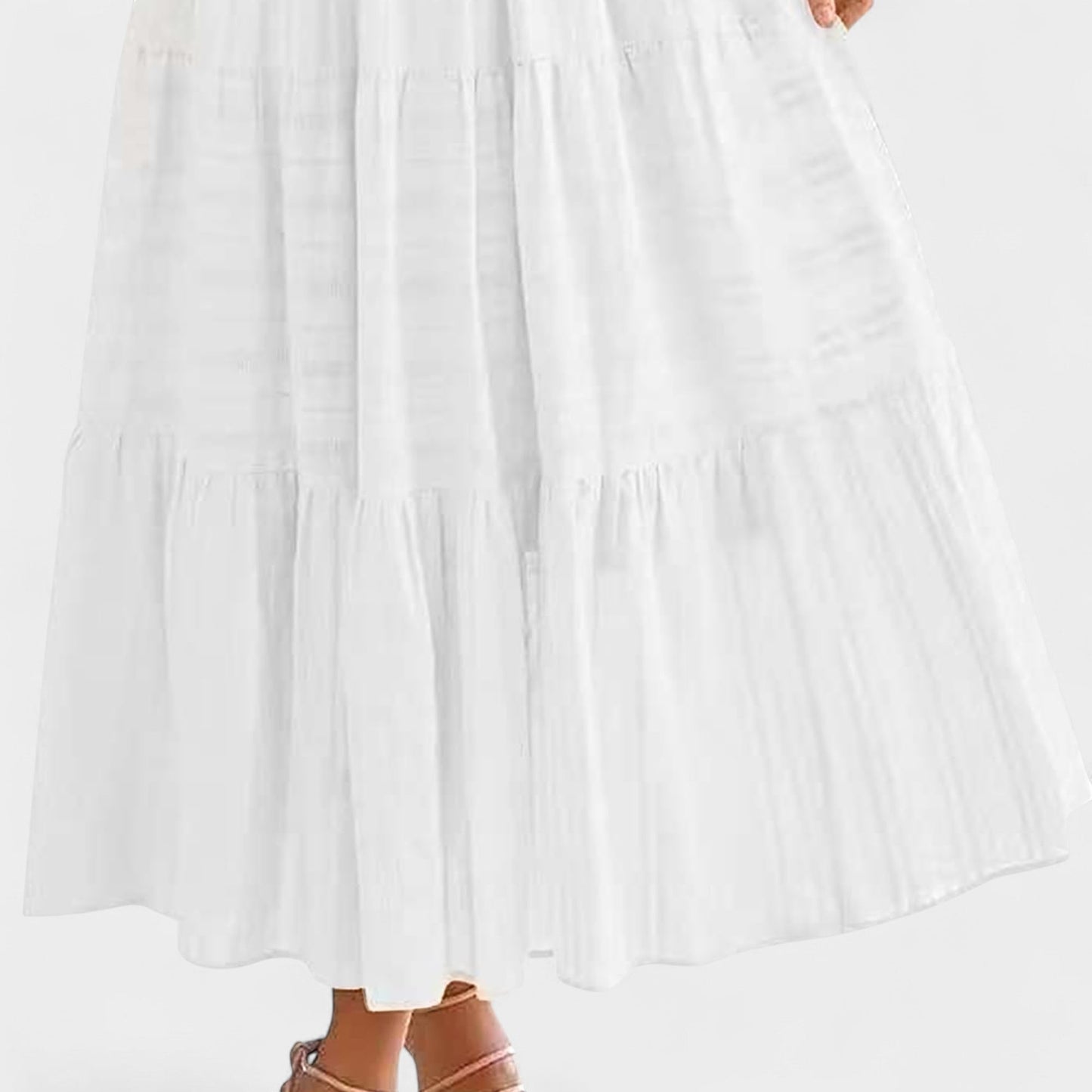 Isla | Tiered V - Neck Maxi Dress - Lora Toronto