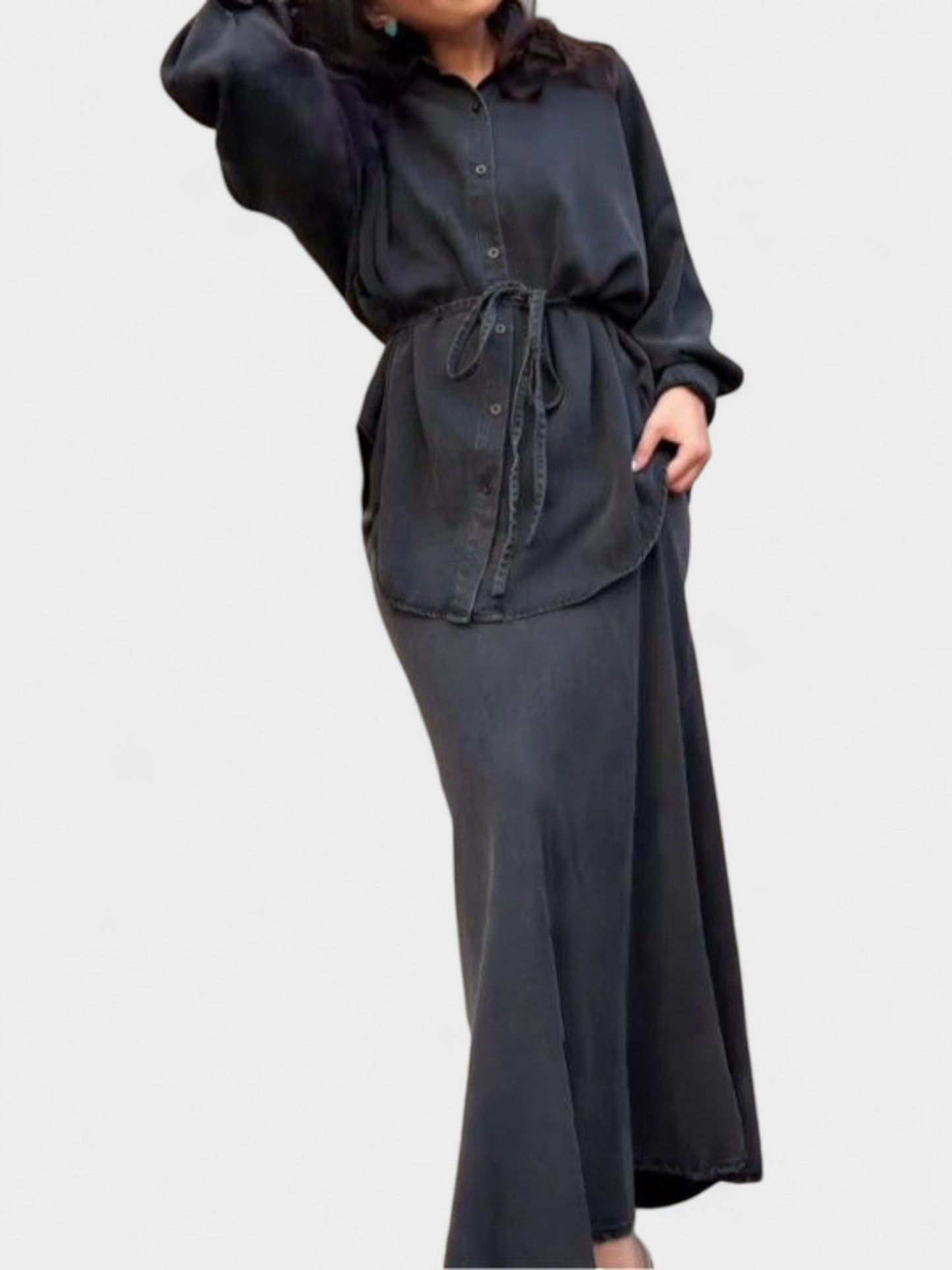 Joe | Tie - Drawstring Shirt & Skirt Set - Lora Toronto